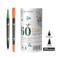 60 Colors Dual Tip Brush Pen Art Markers Pens Fineliner Color Pens Drawing Painting Watercolor pen set